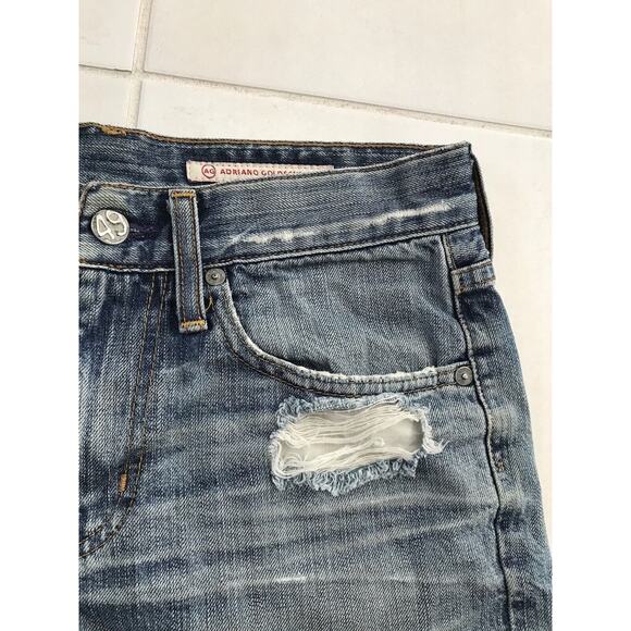 AG Adriano Goldschmied Shorts Ex Boyfriend Distressed Cut Off Denim - Picture 4 of 9